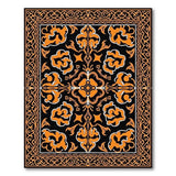 Orange Black Traditional Persian Area Rug