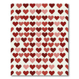 Red Hearts Geometric Pattern Area Rug