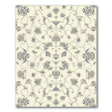 Elegant Grey Floral Vine Area Rug