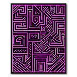 Bold Pink Maze Geometric Area Rug