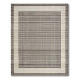 Beige Framed Grid Geometric Area Rug