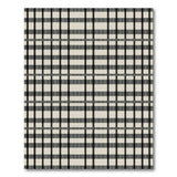 Crisp Black White Grid Woven Area Rug