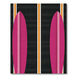 Pink Surfboard Coastal Area Rug