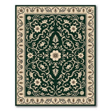 Dark Green Persian Floral Area Rug