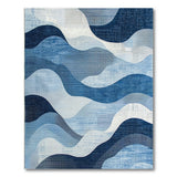 Fluid Blue and Teal Fluid Blue Waves Abstract Area Rug