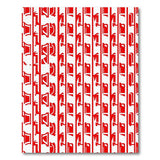 Bold Red Geometric Script Area Rug