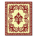Ornate Red Medallion Cream Area Rug