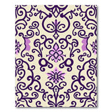 Purple Purple Damask Floral Area Rug