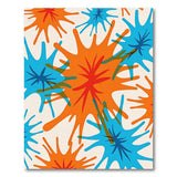 Vibrant Orange Blue Splatter Abstract Area Rug