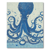ODIKA Washable Blue Octopus Area Rug - Low Pile Non-Slip Nautical Home Decor