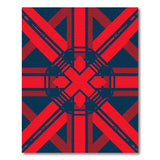 Bold Red Navy Geometric Modern Area Rug