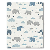 Whimsical Blue Elephant Clouds Kids Area Rug