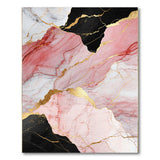 Pink Marble Gold Vein Abstract Area Rug