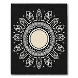 Geometric Modern Ornate Mandala Black White Area Rug