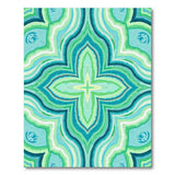 Teal Agate Wave Geometric Area Rug
