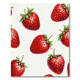 Red Vibrant Strawberry Fruit Pattern Area Rug