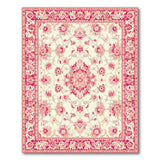 Traditional Persian Ivory Pink Floral Persian Area Rug