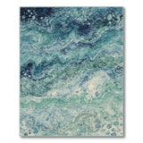 Blue Teal Abstract Marble Area Rug