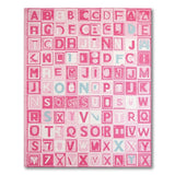 Pink Playful Pink ABC Alphabet Kids Area Rug