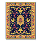 Ornate Navy Persian Medallion Area Rug