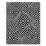 Black and White Bold Black White Geometric Diamond Area Rug