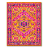 Vibrant Orange Pink Southwestern Geometric Rug