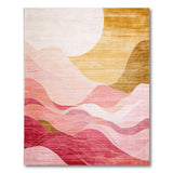 Abstract Pink Wave Mountain Area Rug