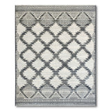 Black White Tribal Diamond Lattice Area Rug