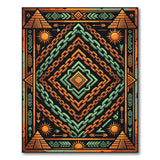Tribal Pyramid Chain Geometric Area Rug