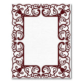 Ornate Red Scrollwork Floral Border Rug