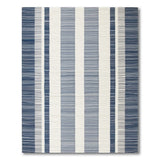Navy Blue Vertical Stripe Coastal Rug