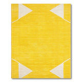 Bold Yellow Geometric Area Rug with White Triangles