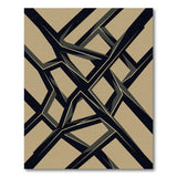 Modern Geometric Black Lattice Beige Area Rug