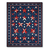 ODIKA Washable Patriotic Stars Area Rug - Low Pile Non-Slip Red White Blue Rug