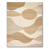 Beige and Neutral Beige Neutral Abstract Wave Area Rug