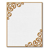 Gold and Silver Ornate Gold Scroll Border Area Rug