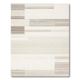 Neutral Beige Grey Striped Geometric Area Rug