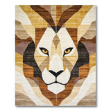 Geometric Lion Face Area Rug