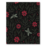 Red Dahlia Dragonfly Floral Area Rug
