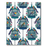 Vibrant Birdcage Teal Area Rug
