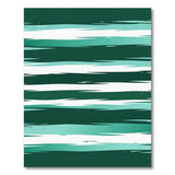 Green Teal Brushstroke Striped Area Rug