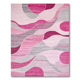 Pink Abstract Area Abstract Pink Wave Area Rug