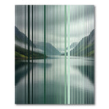 Green Striped Fjord Landscape Area Rug