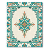 Teal Floral Medallion Persian Area Rug