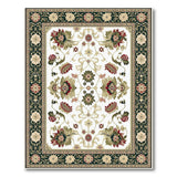 Ivory Persian Floral Area Rug with Dark Border