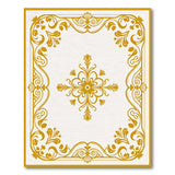 Ornate Gold Floral Medallion Rug