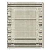 Modern Black Grid on Beige Woven Area Rug
