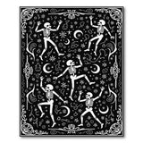 Dancing Skeletons Black White Area Rug