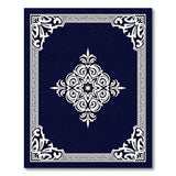 Ornate Navy Blue Filigree Area Rug