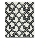 Grey Interwoven Chain Geometric Area Rug